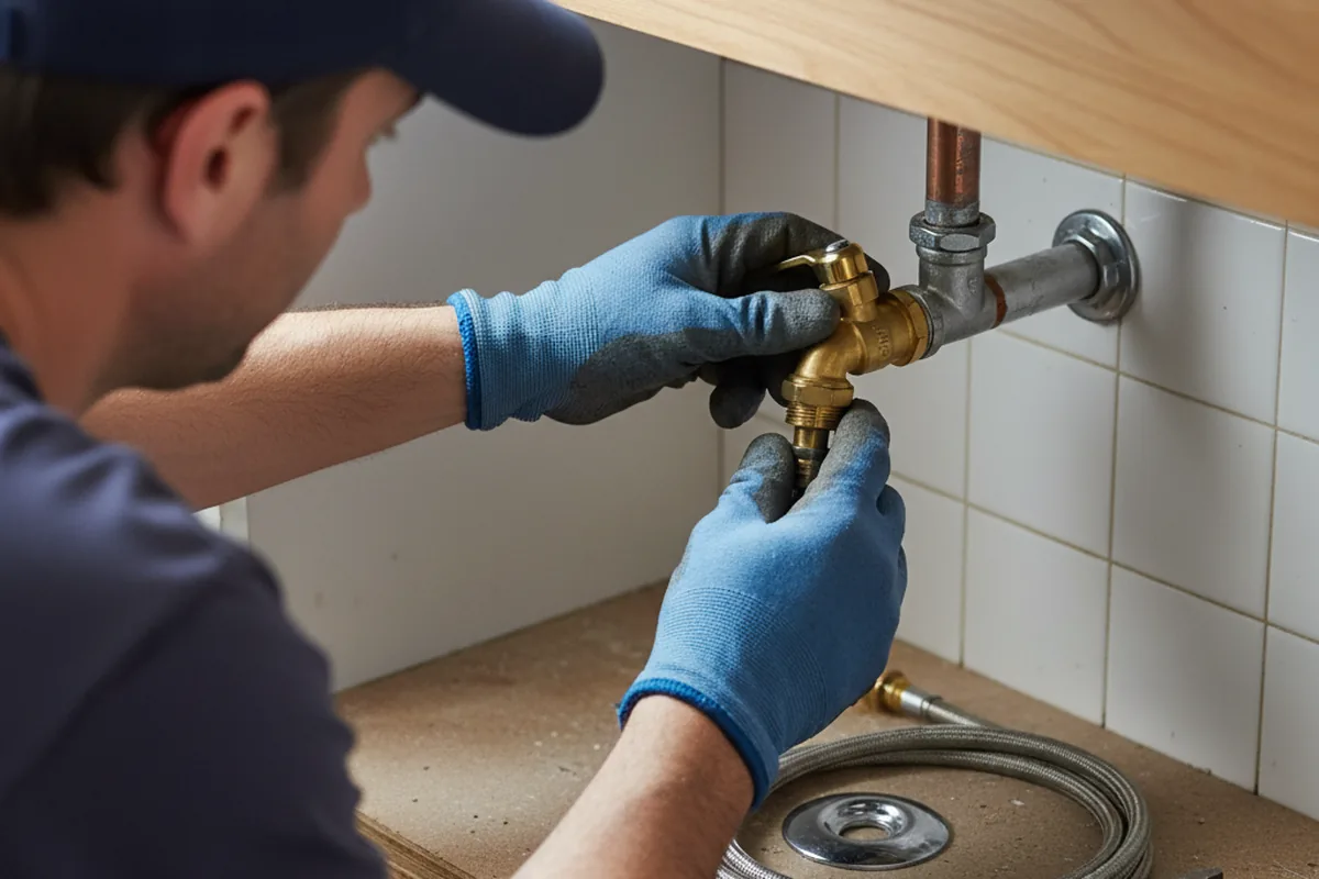 Shutoff valve and fitting work during Faucet and Fixture Repair in Perry